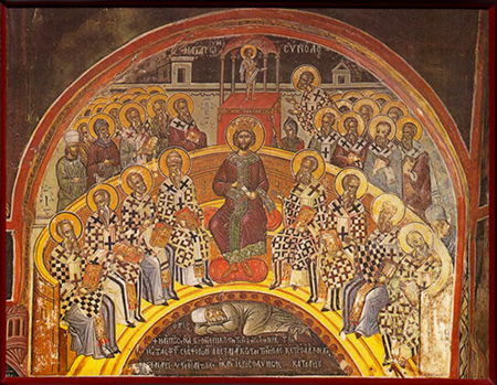 Prvi crkveni koncil je vođen od strane cara Konstantina, kojemu možemo zahvaliti za današnju Bibliju, crkveni ustroj i običaje.