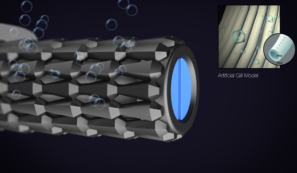 Umjetne škrge, poseban dio Tritona koji odvaja kisik od molekula vode.
