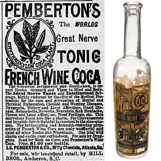 Vinska kola s velikom dozom kokaina je prodavana kao ljekovito piće. 